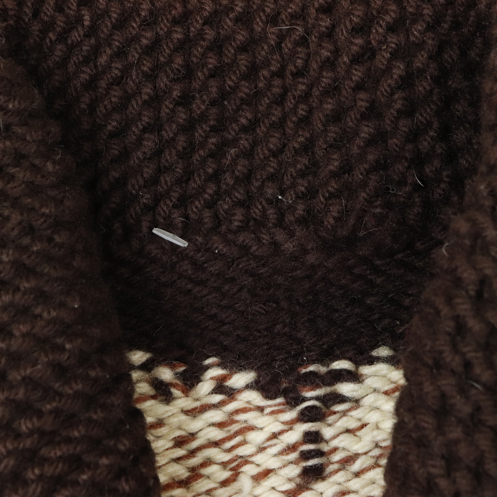 Vintage Eagle Cowichan Brown Red Knit Sweater - Picture 4 of 8